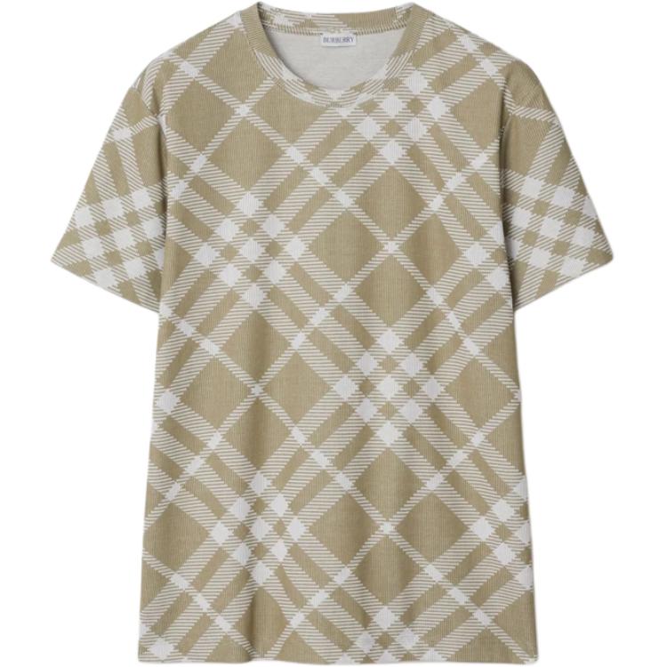 Burberry  Houndstooth Crewneck Short Sleeve T-Shirt Khaki 80880551 圖 2