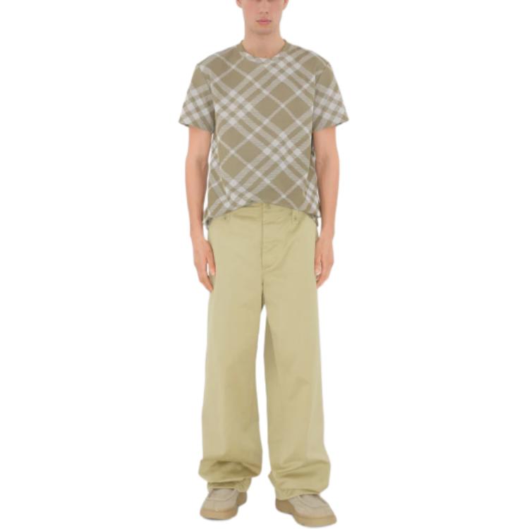 Burberry  Houndstooth Crewneck Short Sleeve T-Shirt Khaki 80880551 圖 4