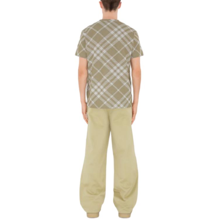 Burberry  Houndstooth Crewneck Short Sleeve T-Shirt Khaki 80880551 圖 5