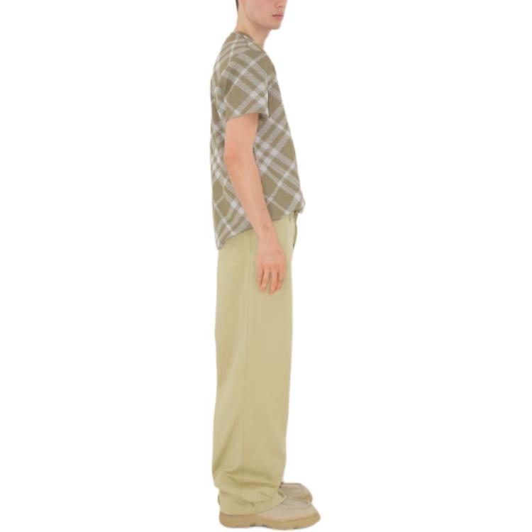 Burberry  Houndstooth Crewneck Short Sleeve T-Shirt Khaki 80880551 圖 6