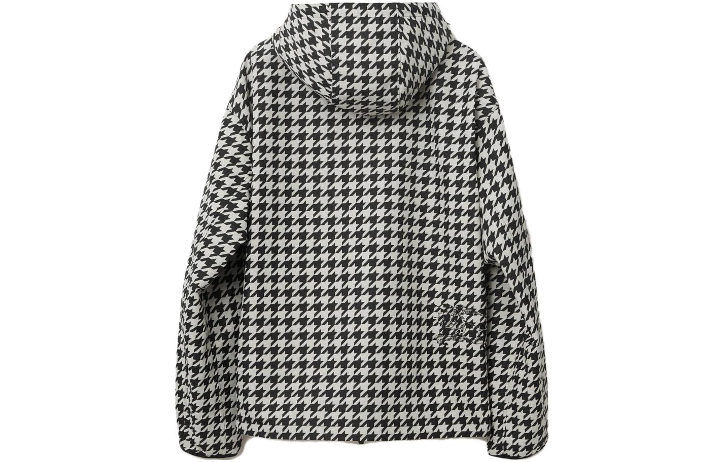 Lookbook Chaqueta con Capucha Burberry Multicolor de Cuadros Houndstooth Cremallera Completa. 80818941