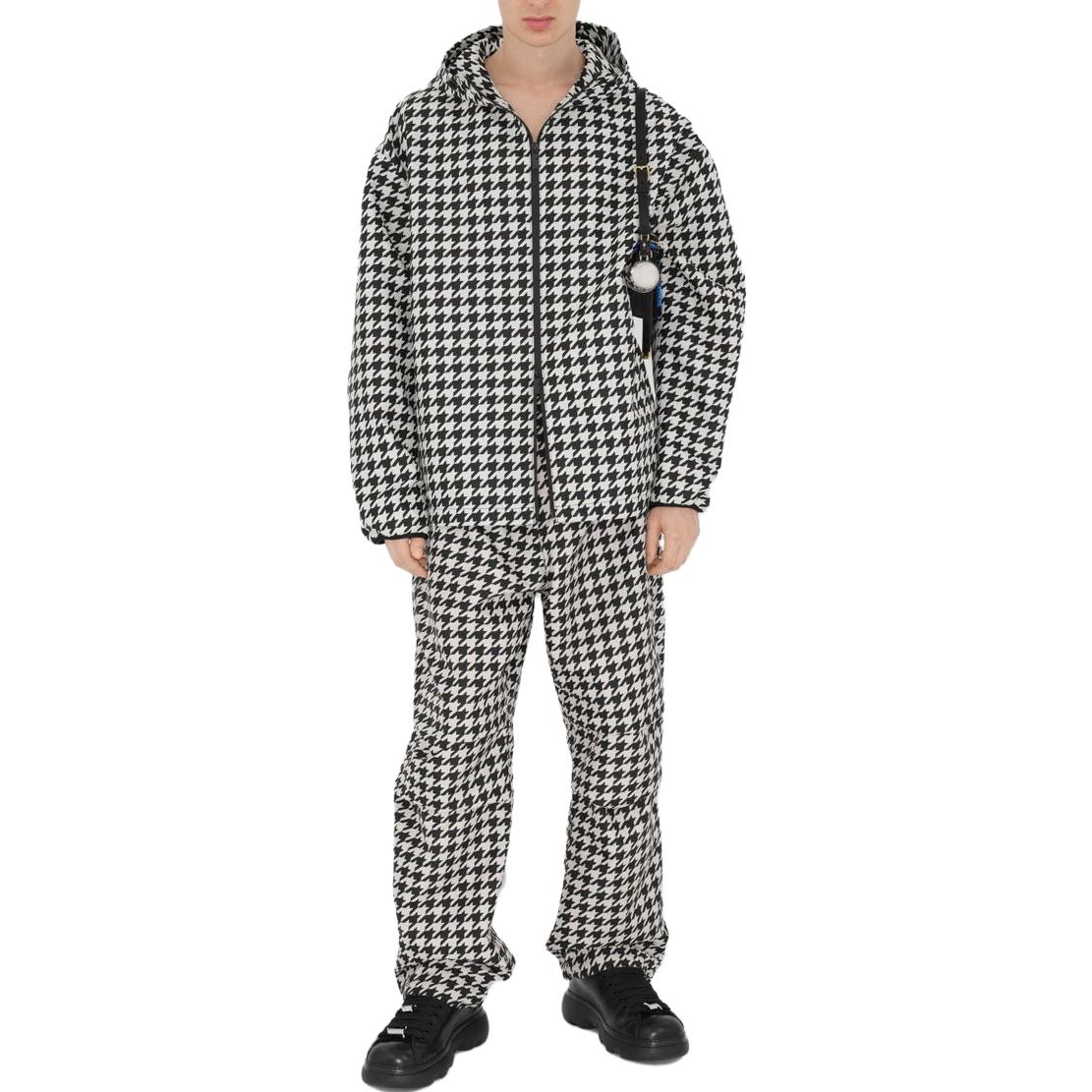 Shop Chaqueta con Capucha Burberry Multicolor de Cuadros Houndstooth Cremallera Completa. 80818941