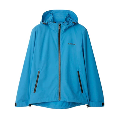 Burberry Hydrangea Blue Logo Print Hooded Jacket. 80842271