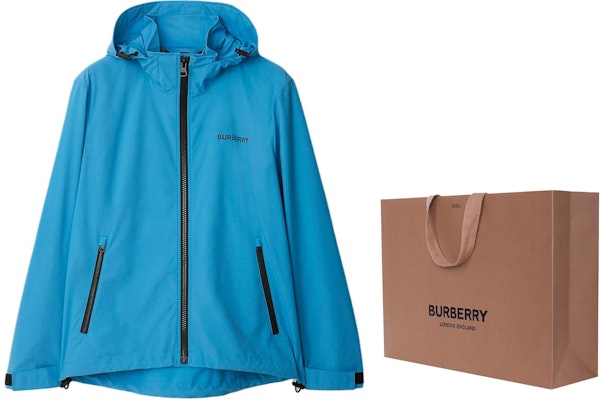 バーバリー ハイドランジアブルー ロゴプリント フーデッドジャケット. 80842271 Shop バーバリー ハイドランジアブルー ロゴプリント フーデッドジャケット. 80842271