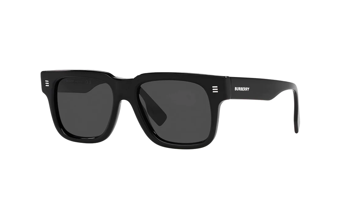 Burberry  Irregular Acetate Sunglasses Black with Logo Temples. 0BE4394300187