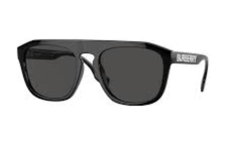 Burberry  Irregular Black Acetate Sunglasses with Solid Logo Design. 0BE4396U300187