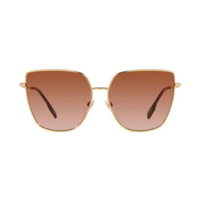 Burberry Irregular Shaped Metal Sunglasses with Side Letter Engraving - Gold BE3143110913