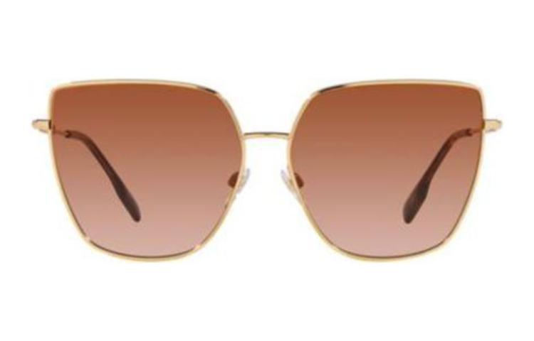 Burberry  Irregular Shaped Metal Sunglasses with Side Letter Engraving - Gold BE3143110913 圖 2