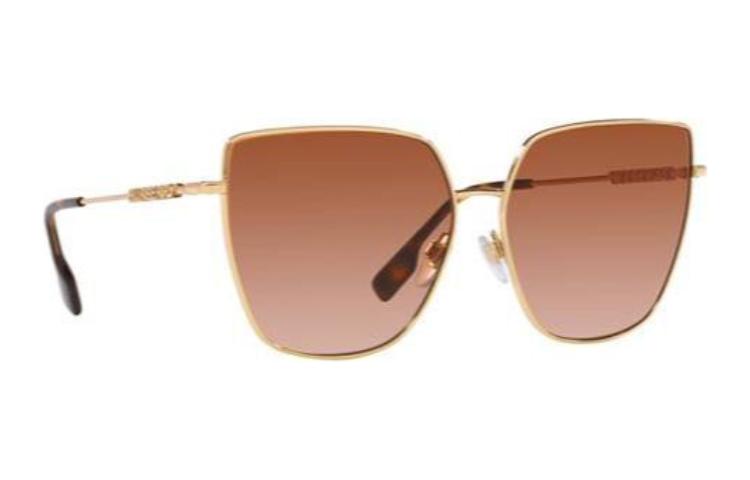 Burberry  Irregular Shaped Metal Sunglasses with Side Letter Engraving - Gold BE3143110913 圖 3