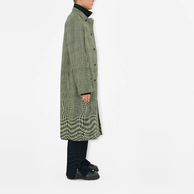 Burberry Abrigo Largo de Raya Curvada Verde Hiedra de un Solo Botón 80841041 Details for Burberry Abrigo Largo de Raya Curvada Verde Hiedra de un Solo Botón 80841041