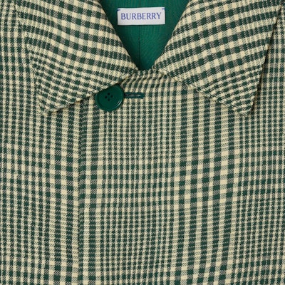 Burberry Abrigo Largo de Raya Curvada Verde Hiedra de un Solo Botón 80841041 Sizing Burberry Abrigo Largo de Raya Curvada Verde Hiedra de un Solo Botón 80841041