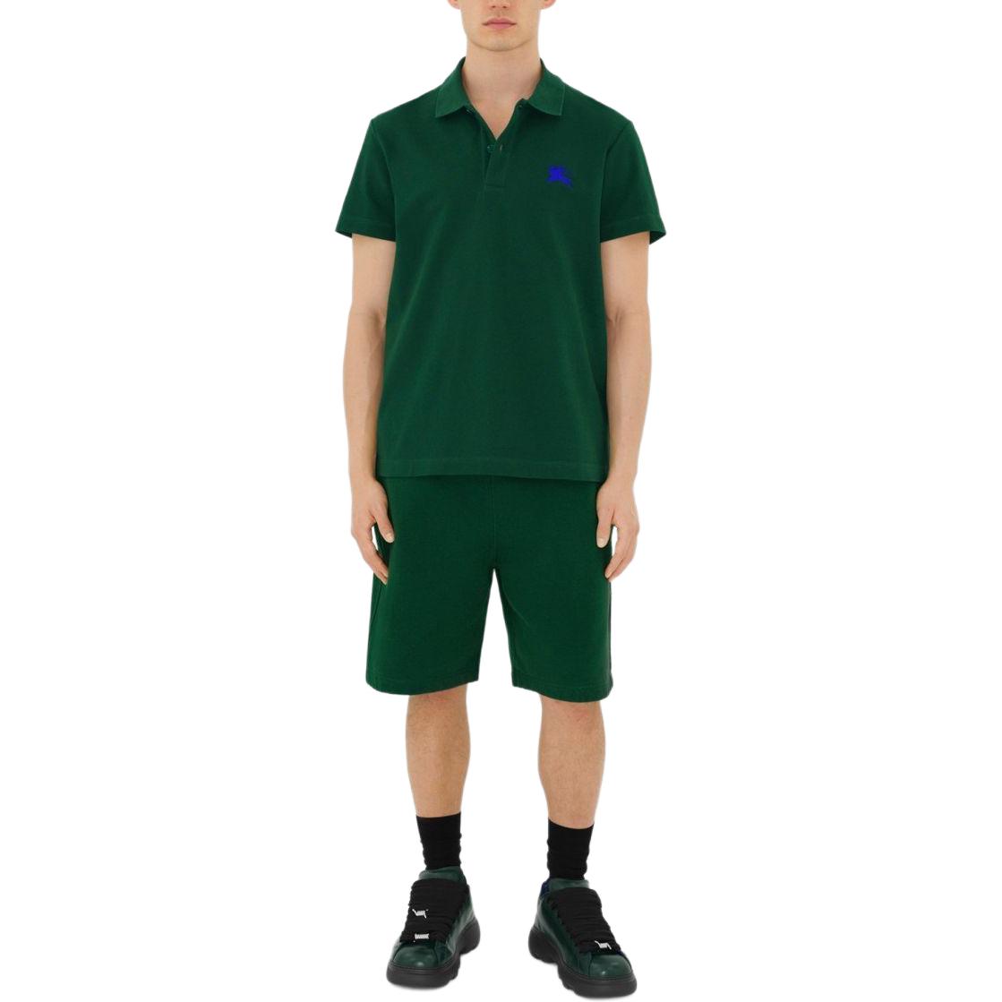 Shop Burberry 常春藤綠修身版型徽標刺繡POLO衫 80849351