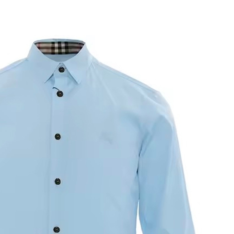 Purchase 버버리 라이트 블루 포인트 칼라 롱슬리브 솔리드 컬러 셔츠. 80667661