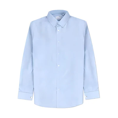 Burberry Light Blue Solid Color Single-Breasted Long-Sleeve Shirt 80137341