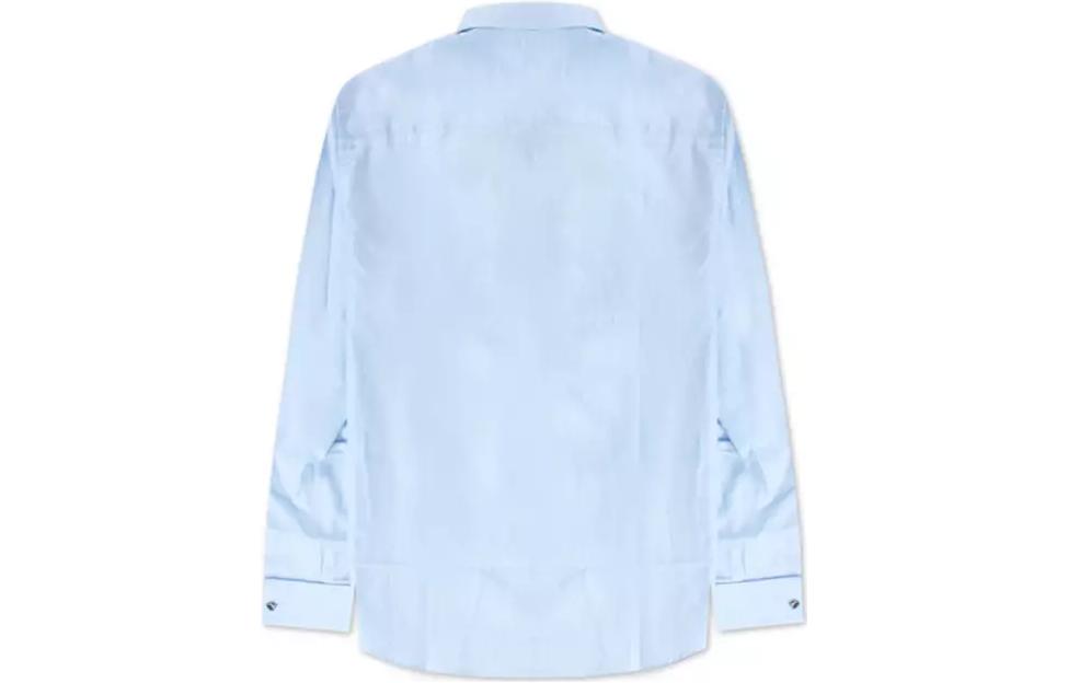 Burberry  Light Blue Solid Color Single-Breasted Long-Sleeve Shirt 80137341 圖 3