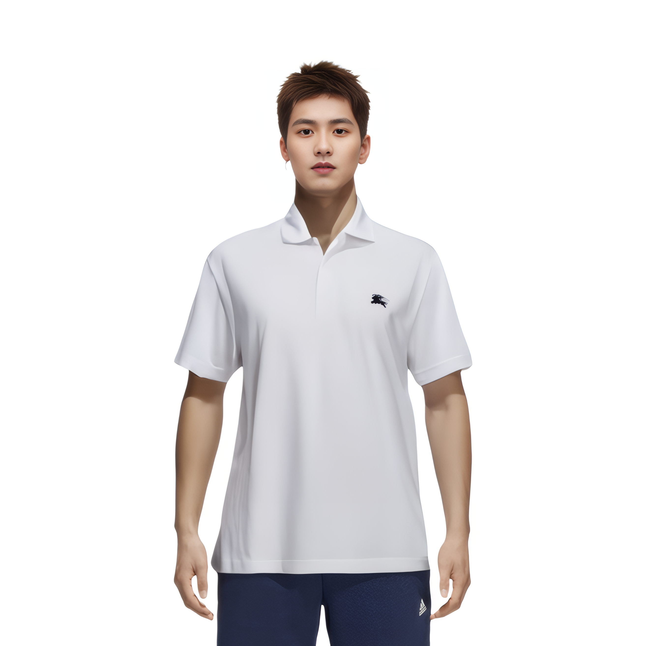 Burberry  Logo Embroidered Check Short Sleeve Polo Shirt White 80362511 圖 3