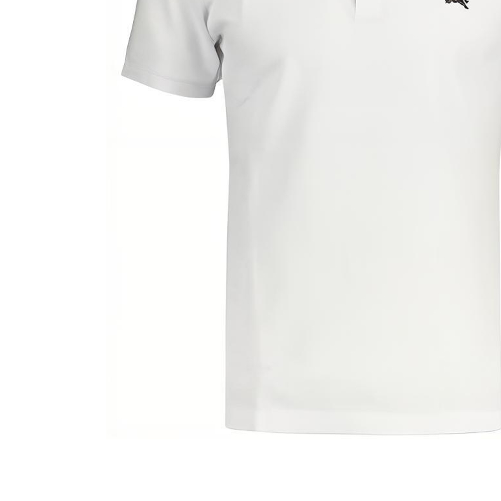 Burberry  Logo Embroidered Check Short Sleeve Polo Shirt White 80362511 圖 5