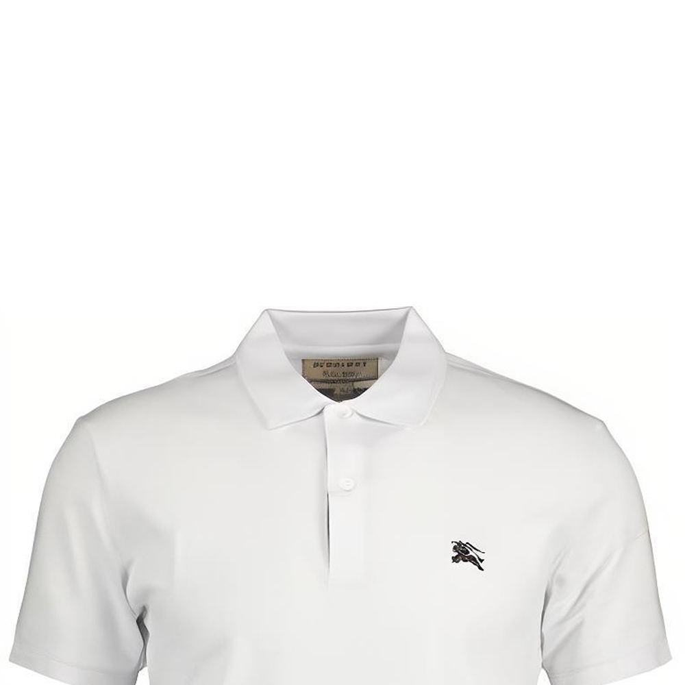 Burberry  Logo Embroidered Check Short Sleeve Polo Shirt White 80362511 圖 6