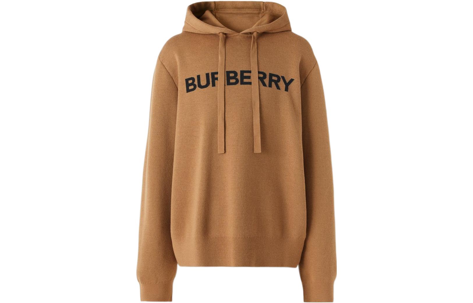 Burberry  Logo Embroidered Hoodie Brown 80636571