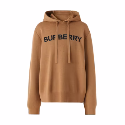 Burberry Logo Embroidered Hoodie Brown 80636571