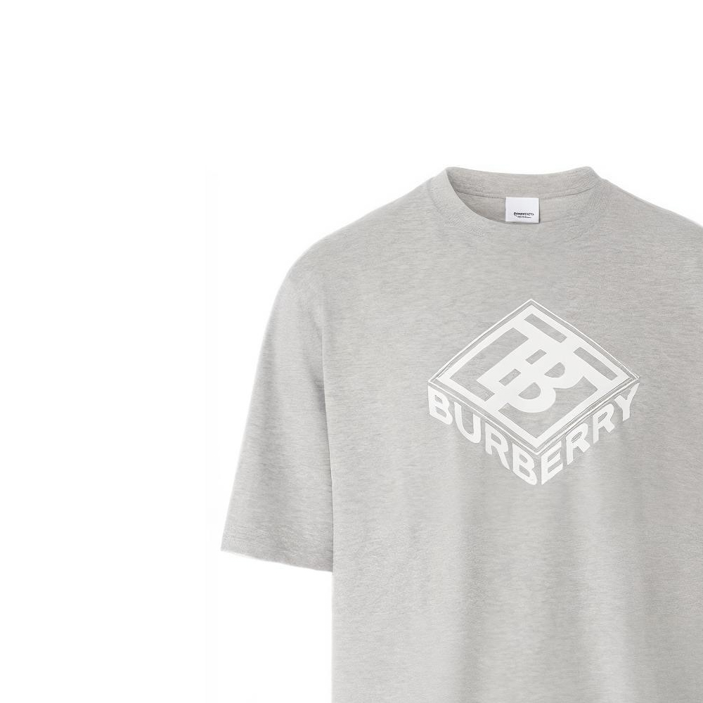 Burberry  Logo Graphic Print Cotton T-Shirt Gray 80466201 圖 5