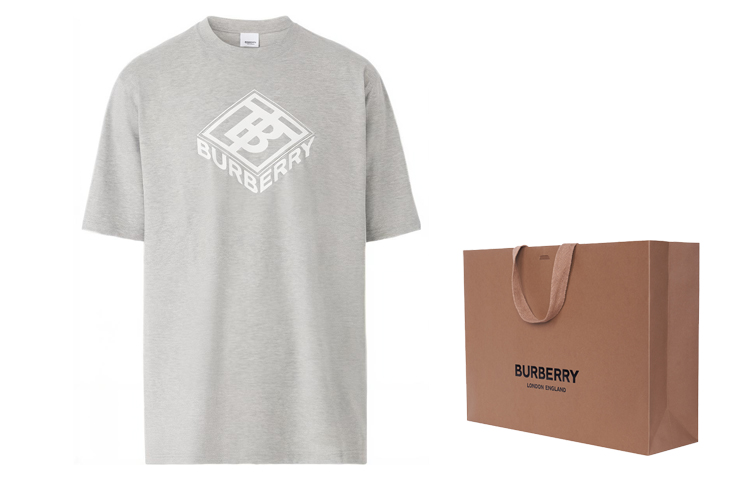 Burberry  Logo Graphic Print Cotton T-Shirt Gray 80466201 圖 8