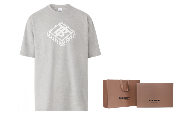 Burberry  Logo Graphic Print Cotton T-Shirt Gray 80466201 圖 9