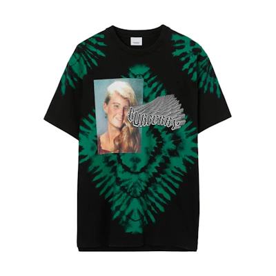 Burberry Logo Letter and Figure Print Crew Neck Short Sleeve T-Shirt. 80649861