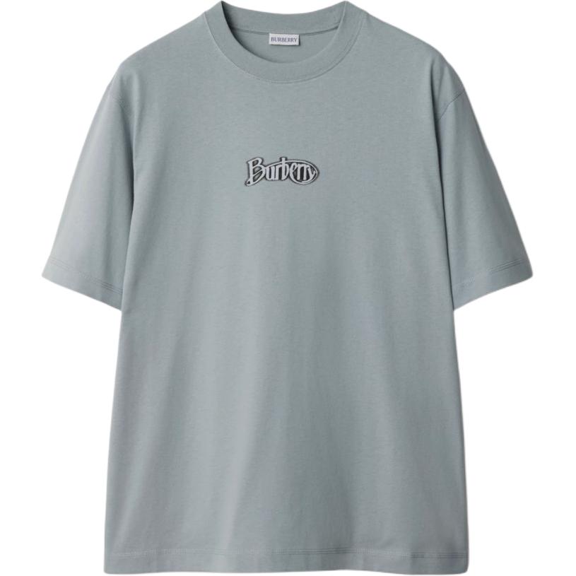 Order Camiseta Burberry Logo Print Hombro Caído Cuello Redondo Azul Haze 80984041