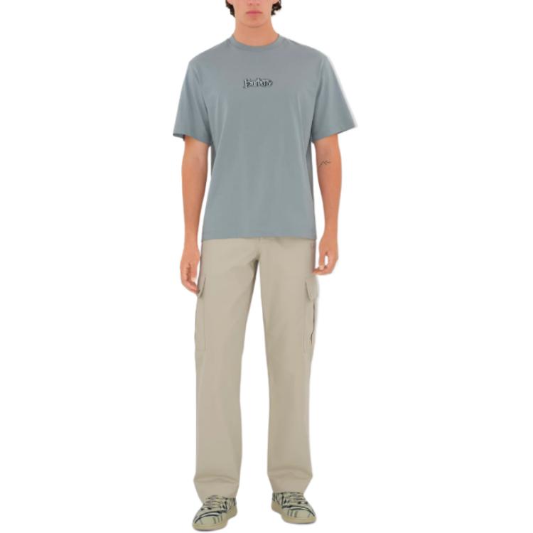 Lookbook Camiseta Burberry Logo Print Hombro Caído Cuello Redondo Azul Haze 80984041