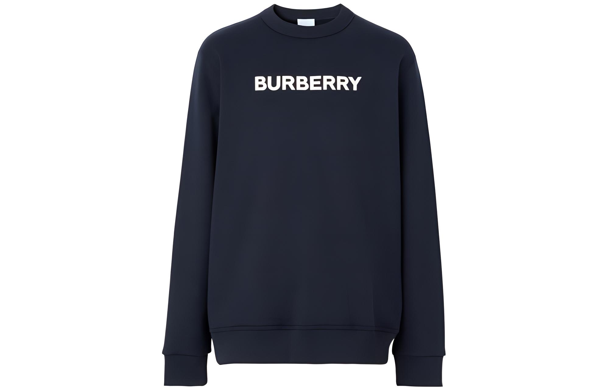 Burberry  Logo Print Crewneck Pullover Sweatshirt Deep Charcoal Color. 80582811