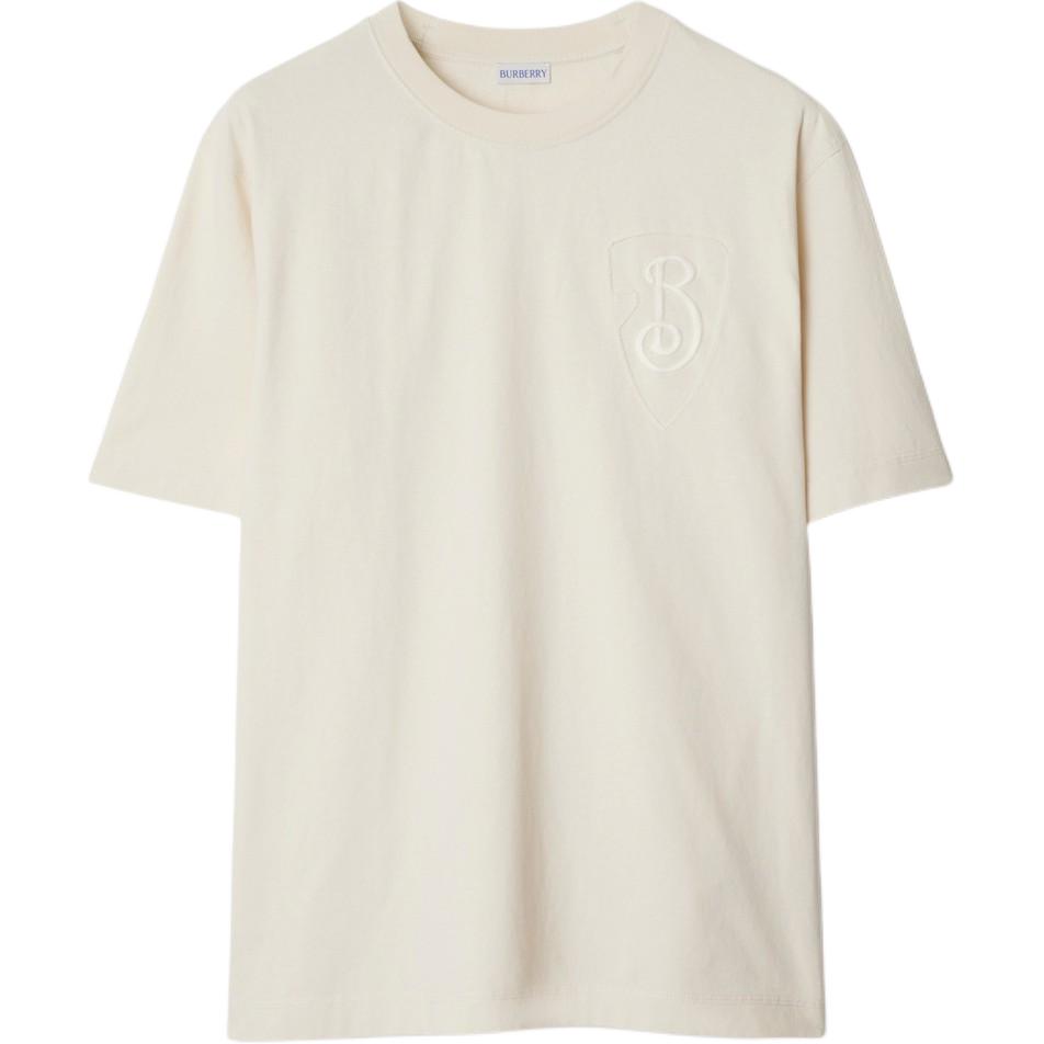 Burberry  Logo Print Crewneck Slim Fit Short Sleeve T-Shirt Beige 80995491