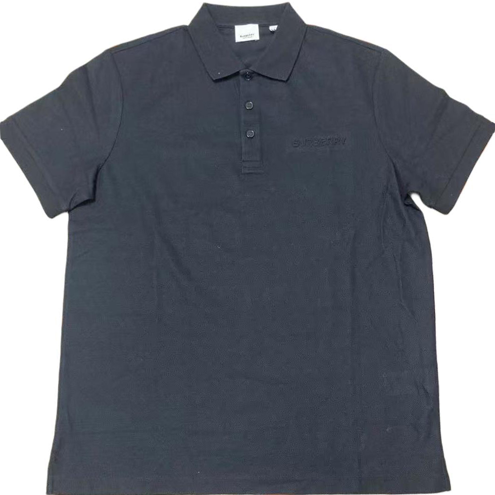 Order 博柏利黑色纯棉直筒标志性短袖POLO衫 80843651