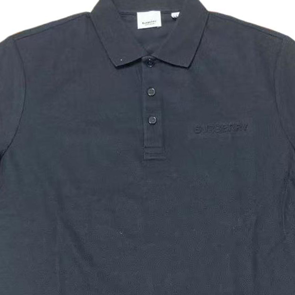 Shop 博柏利黑色纯棉直筒标志性短袖POLO衫 80843651