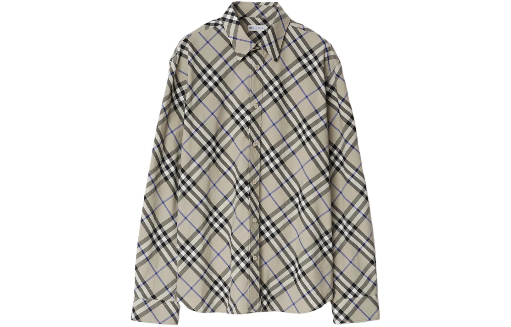 Burberry  Long-Sleeve Check Print Shirt - Lichen Green. 80876361 圖 2