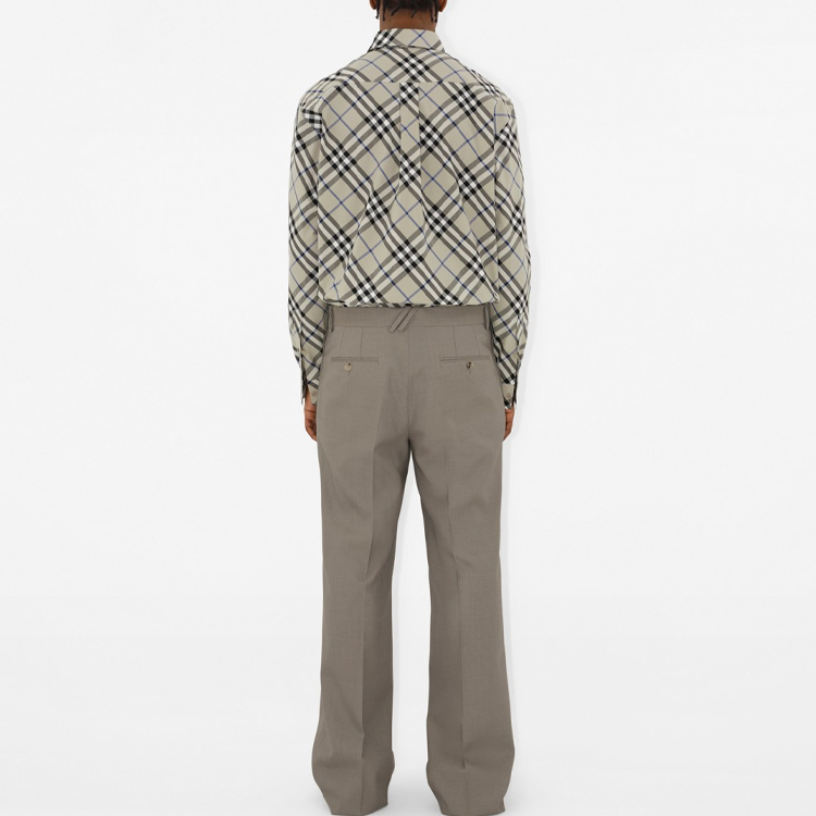 Burberry  Long-Sleeve Check Print Shirt - Lichen Green. 80876361 圖 5