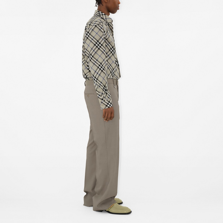 Burberry  Long-Sleeve Check Print Shirt - Lichen Green. 80876361 圖 6