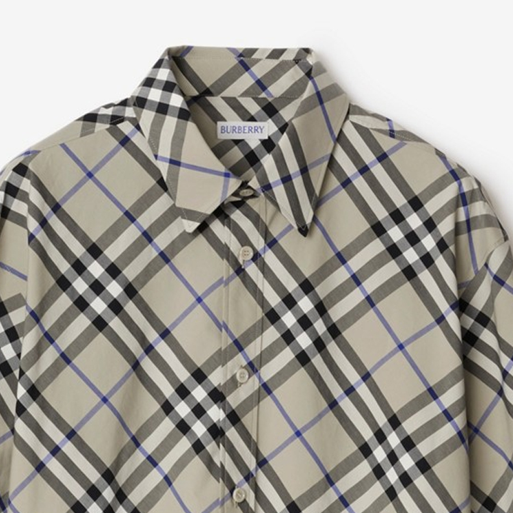 Burberry  Long-Sleeve Check Print Shirt - Lichen Green. 80876361 圖 7
