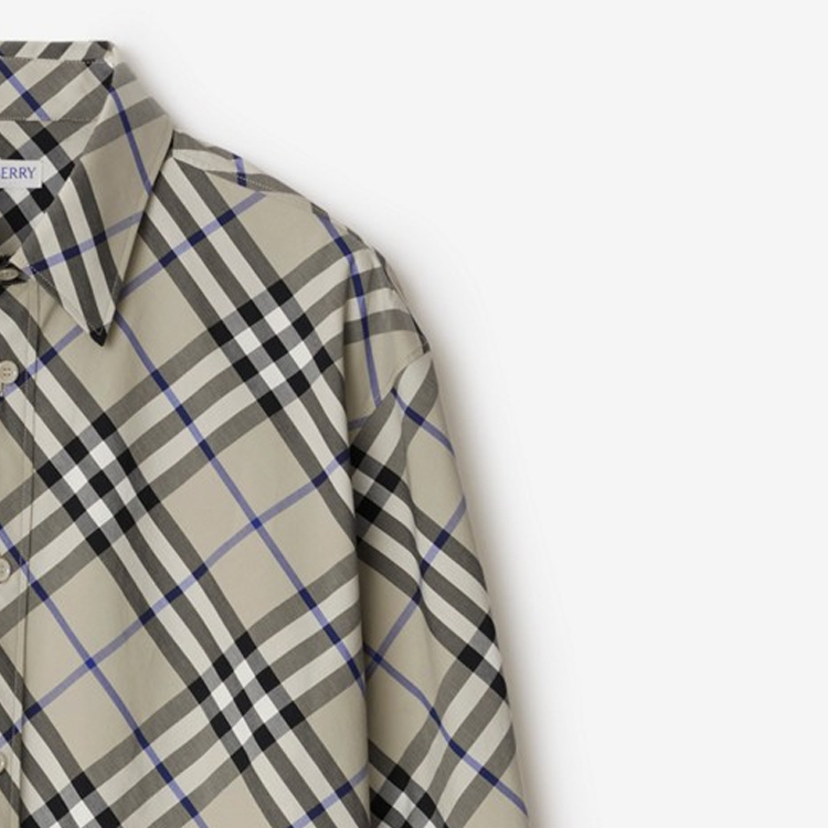 Burberry  Long-Sleeve Check Print Shirt - Lichen Green. 80876361 圖 8