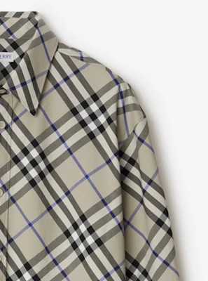 Burberry 經典格紋長袖襯衫 - 苔綠色 80876361 Cheap Burberry 經典格紋長袖襯衫 - 苔綠色 80876361