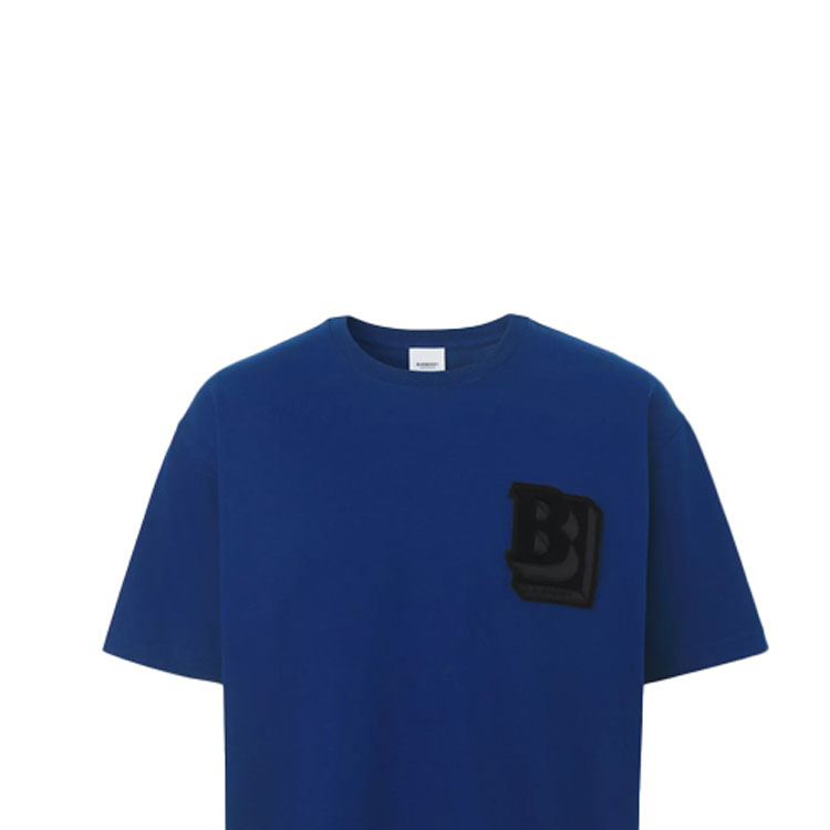 Burberry  Loose-Fit Letter Logo T-Shirt Ocean Blue. 80480151 圖 7
