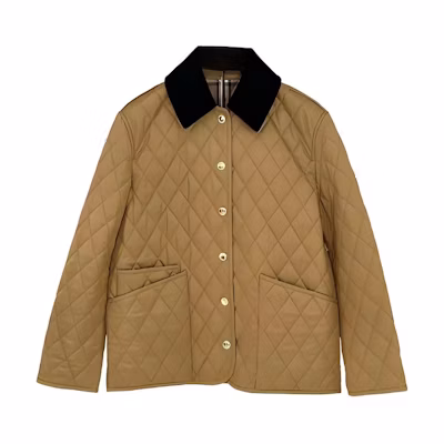 Burberry Loose-Fit Patchwork Single-Breasted Jacket in Ginger Yellow. 80963551