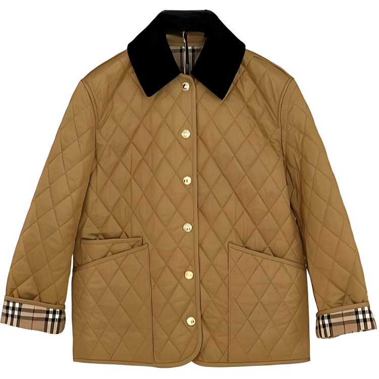 Lookbook Chaqueta Burberry Holgada Patchwork Color Amarillo Jengibre. 80963551
