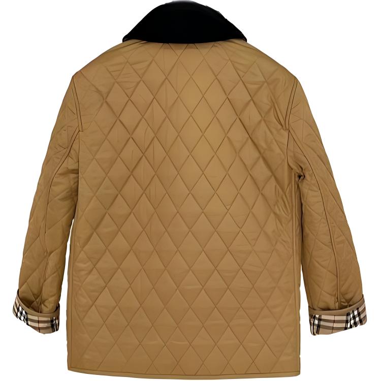 Shop Chaqueta Burberry Holgada Patchwork Color Amarillo Jengibre. 80963551
