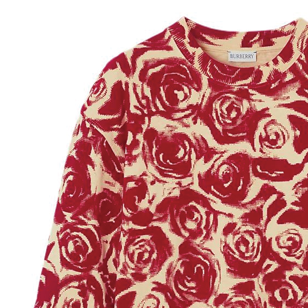 Burberry  Loose-Fit Rose Decor Crewneck Short-Sleeve T-Shirt Red 80824051 圖 8