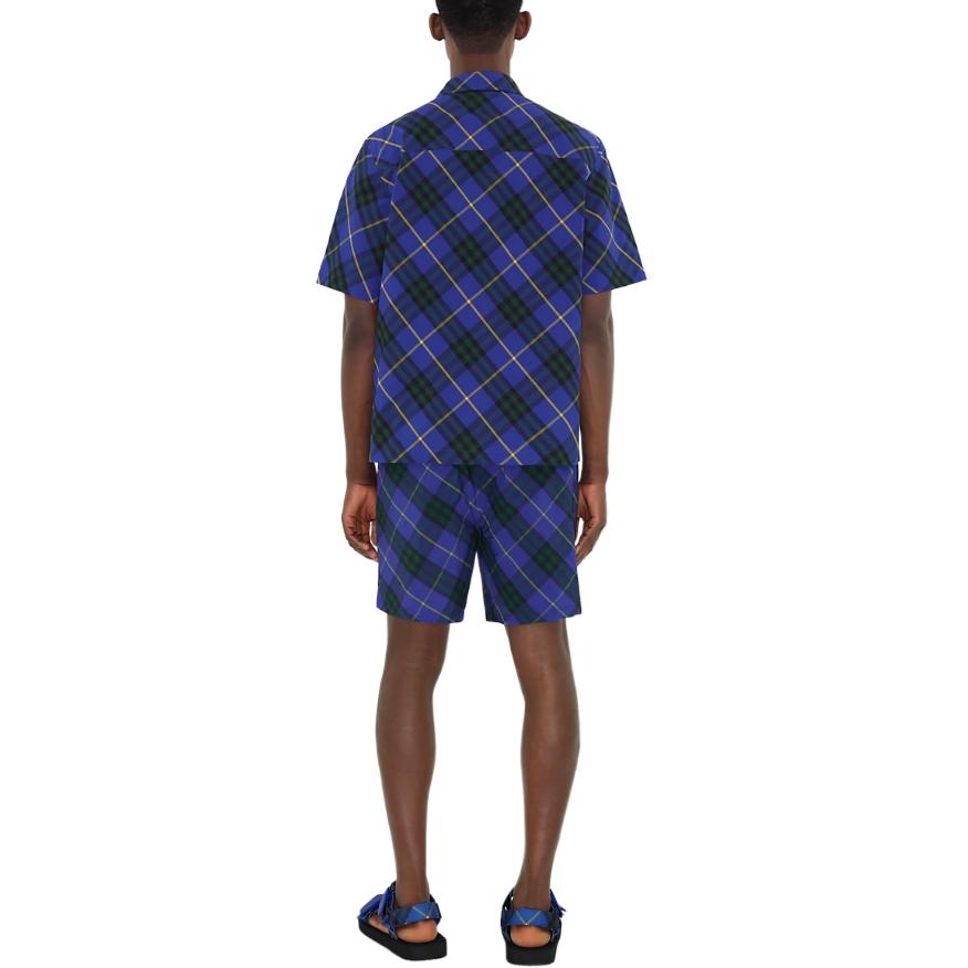 Burberry  Loose Fit Check Short Sleeve Shirt Light Blue Equestrian Logo. 80906471 圖 4