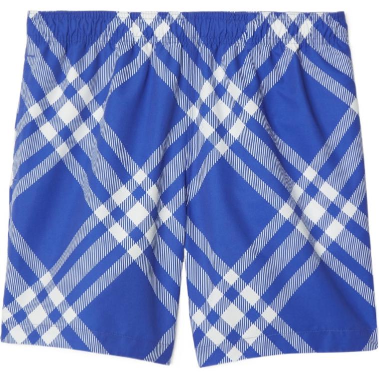 Burberry  Loose Fit Elastic Checkered Swim Shorts - Blue 80799001
