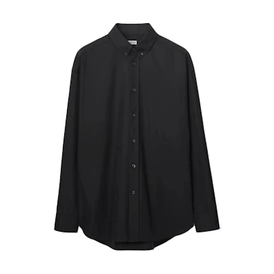 Burberry Loose Fit Solid Color Long Sleeve Shirt Onyx Black. 80846971