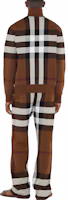 Shop Burberry 深棕色中腰格紋直筒褲 80702991
