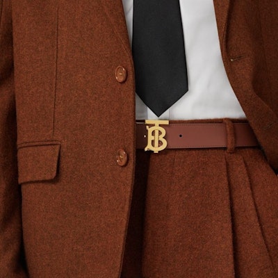 Burberry 經典格紋雙面皮革腰帶 棕色 3.5公分宽 80583481 Purchase Burberry 經典格紋雙面皮革腰帶 棕色 3.5公分宽 80583481